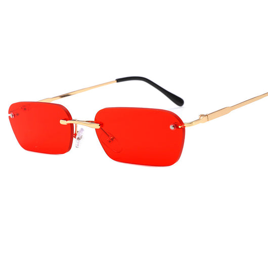 Gafas de Sol Rectangulares sin Montura UV400 - Unisex Estilo Peekaboo - Image 9