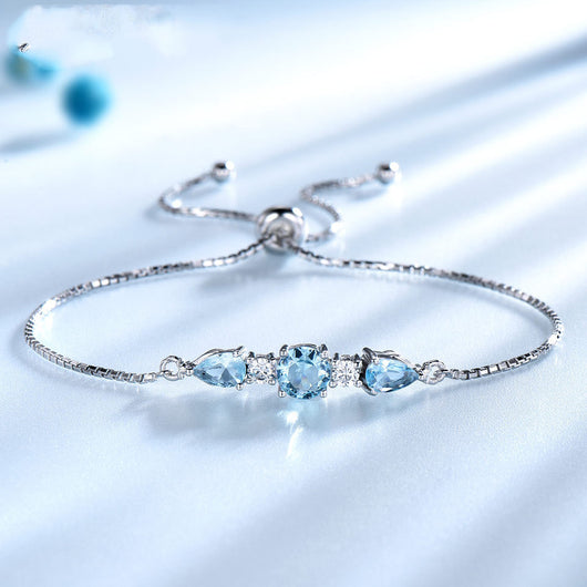 Pulsera de Tenis Ajustable Topacio Azul Cielo - Joya de Personalidad - Image 9