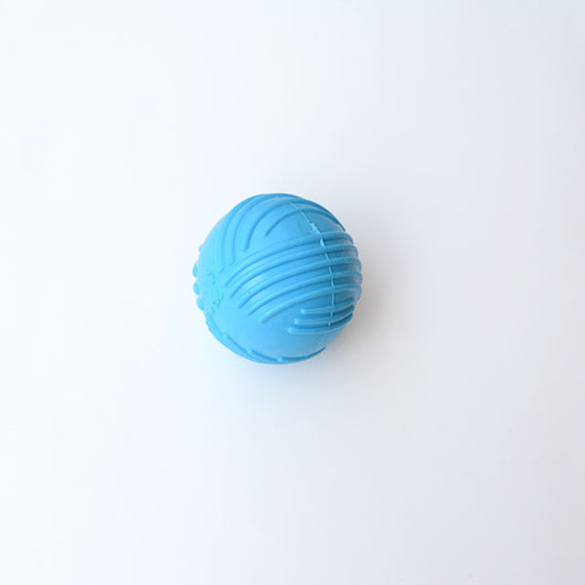 Sapphire blue TPR dog sound ball with a textured surface for teeth grinding and biting. - Image 12