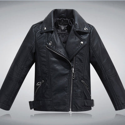 Chaqueta de Cuero PU con Solapa para Niños - Estilo Fashion - Image 3