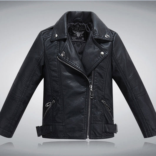 Chaqueta de Cuero PU con Solapa para Niños - Estilo Fashion - Image 3