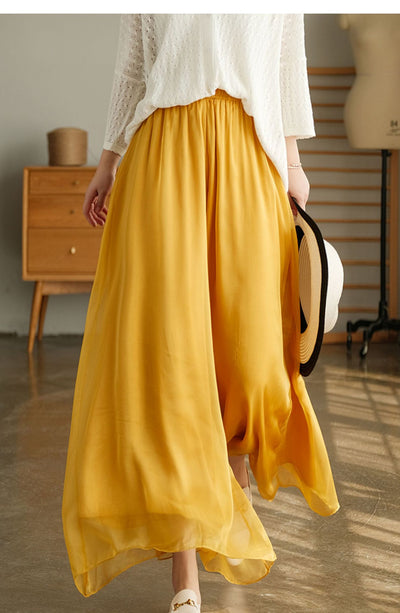 Pantalones Anchos de Cintura Alta en Malla y Gasa - Comodidad Elegante - Image 39