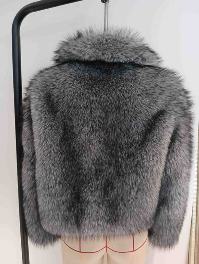 Chaqueta Cálida de Cuello Solapa con Pelaje para Mujer - Image 15