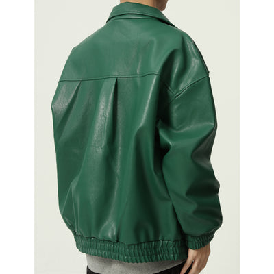Chaqueta de Cuero Suelta Moderna para Hombre - Estilo Casual Trendy - Image 4