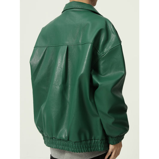 Chaqueta de Cuero Suelta Moderna para Hombre - Estilo Casual Trendy - Image 4