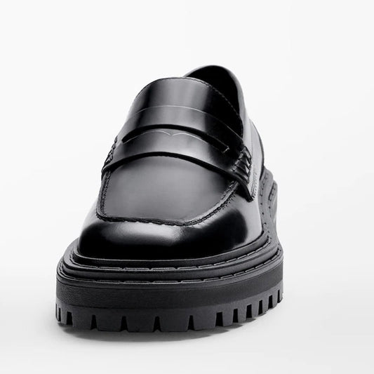 Zapatos Casuales de Cuero Genuino con Suela Reforzada y Punta Redonda - Image 2