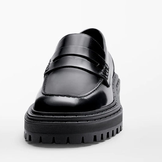 Zapatos Casuales de Cuero Genuino con Suela Reforzada y Punta Redonda - Image 2