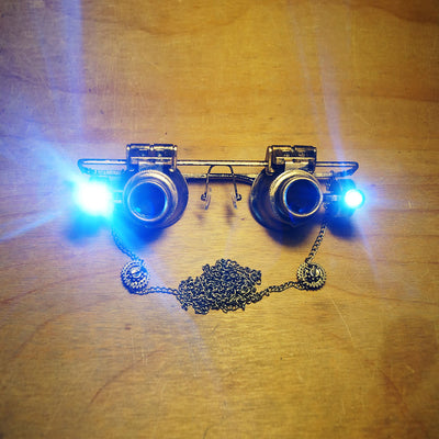 Gafas Lupa Retro de Bronce con Luz LED Integrada - Image 4