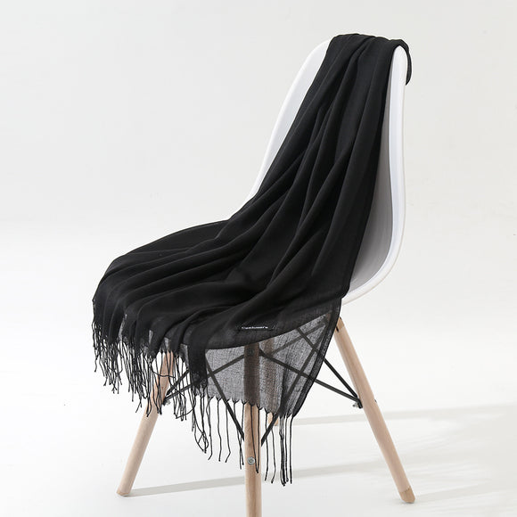 Bufanda Chal de Cachemira Otoño Invierno - Diseño Minimalista con Flecos