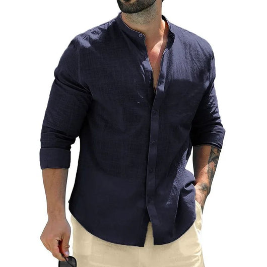 Camisas de Algodón para Hombre Manga Larga Estilo Ejecutivo Otoño - Image 8