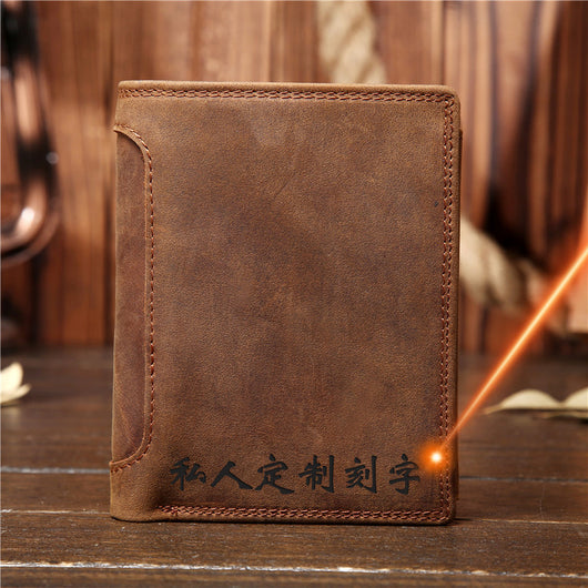 Billetera Vertical de Cuero Genuino Estilo Retro para Hombre - Image 14