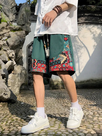 Pantalones Cortos Étnicos Holgados para Hombre - Image 19