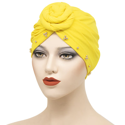Bandana Sombrero Floral con Base de Placa Perlas para Mujer - Image 27