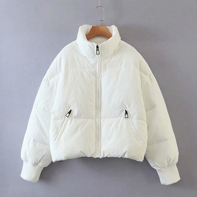 Chaqueta Acolchada Urban Leisure con Cuello Parado para Mujer - Image 17