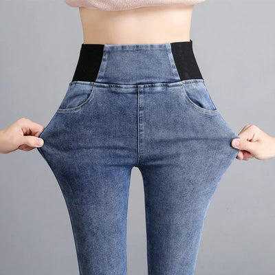 Jeans Skinny de Cintura Alta con Forro Polar Cálido y Cintura Elástica - Image 7