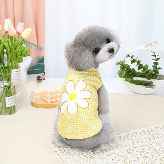Disfraz de Cachorro con Chaleco Floral de Cinco Colores