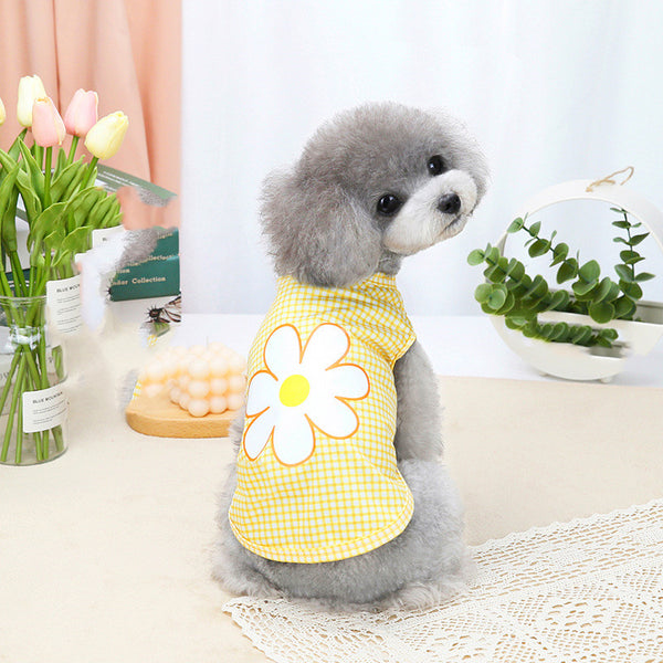 Disfraz de Cachorro con Chaleco Floral de Cinco Colores
