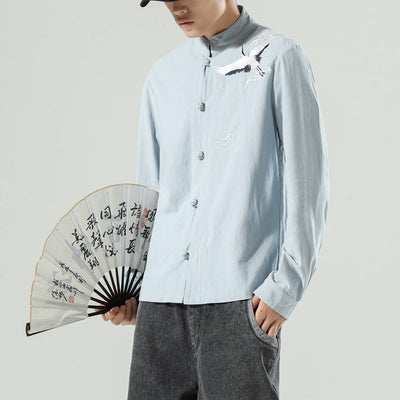 Cardigan Suelto Tipo Tang Chino con Botones Bordados para Hombre - Image 14