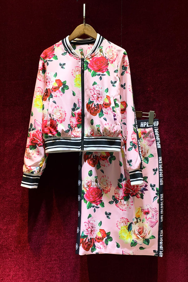 Traje de Temperamento con Estampado Floral Retro - Manga Larga - Image 5