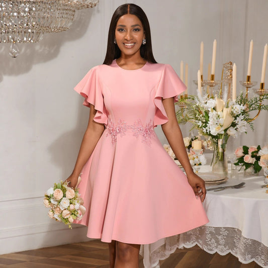 Vestido de Fiesta Elegante con Bordado Exclusivo Ajuste Slim