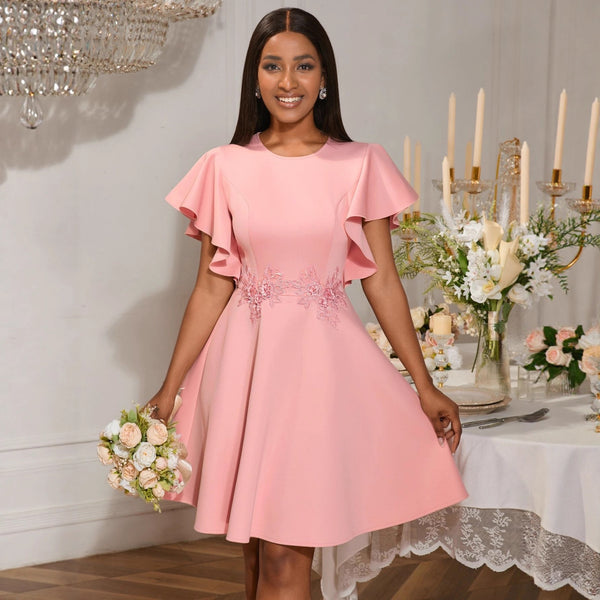 Vestido de Fiesta Elegante con Bordado Exclusivo Ajuste Slim