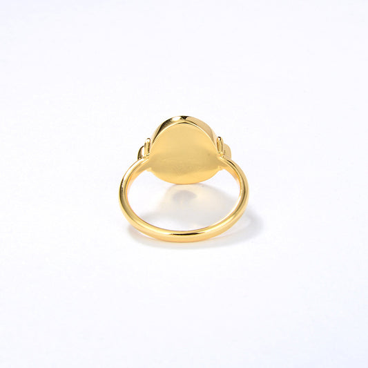 Anillo de Plata 925 con Baño de Oro 18K Diseño Ovalado Elegante - Image 2