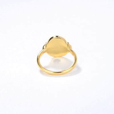 Anillo de Plata 925 con Baño de Oro 18K Diseño Ovalado Elegante - Image 2