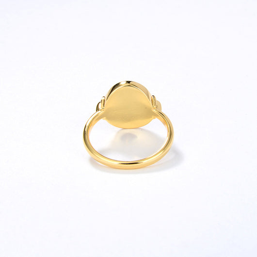 Anillo de Plata 925 con Baño de Oro 18K Diseño Ovalado Elegante - Image 2