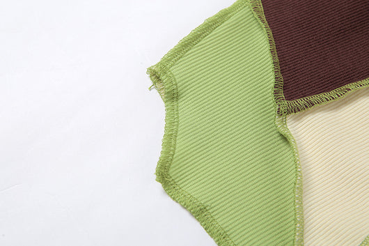 Playera Coctel sin Mangas Cuello Redondo Bicolor Ajustada - Image 11
