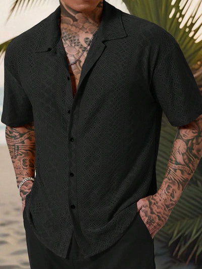 Camisa Casual Hombre con Tejido Calado Jacquard - Image 7
