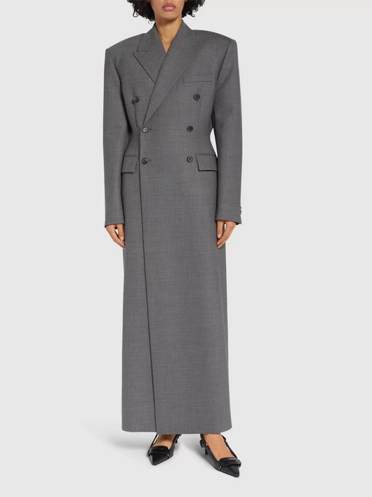 Blazer Ejecutivo Doble Botonadura Ajustado con Hombreras Acolchadas - Image 7