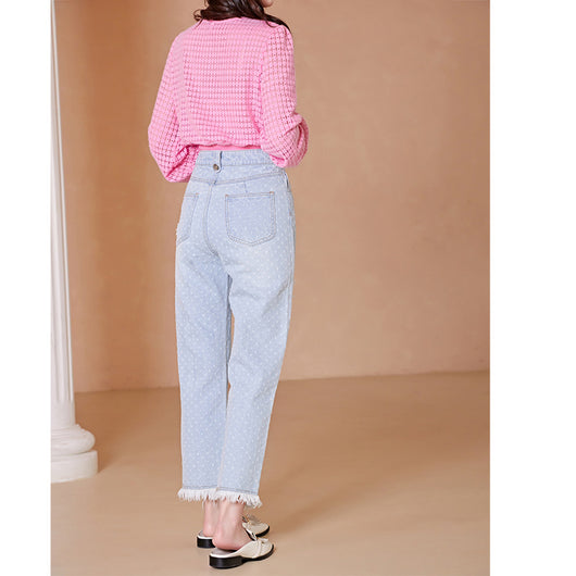 Pantalones Vaqueros Rotos Cintura Alta Versátiles para Mujer - Image 7