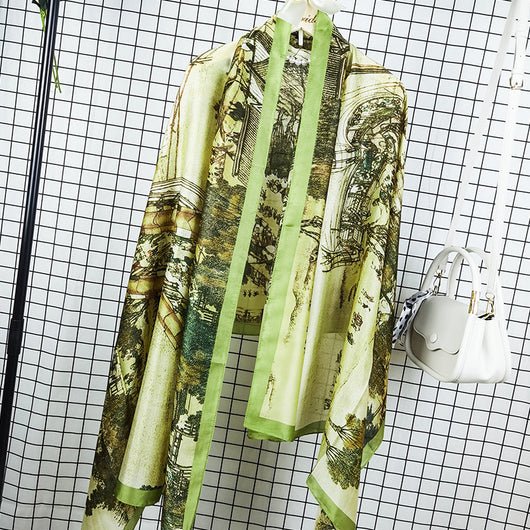 Pañuelo de Seda Estampado Ultraligero para Mujer - Protección Solar y Transpirable - Image 23