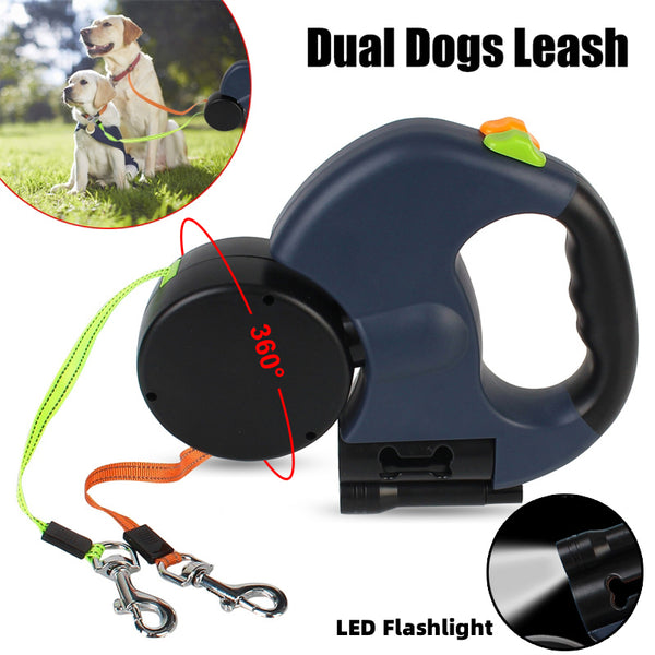 Correa Retráctil para Perros Pequeños con Luz LED y Giratorio 360°