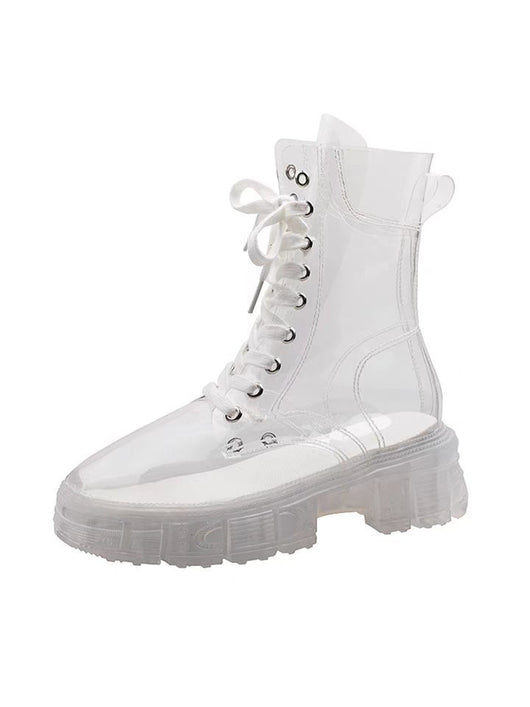 Botas Martin Transparentes con Suela Cristal y Cordones - Image 17