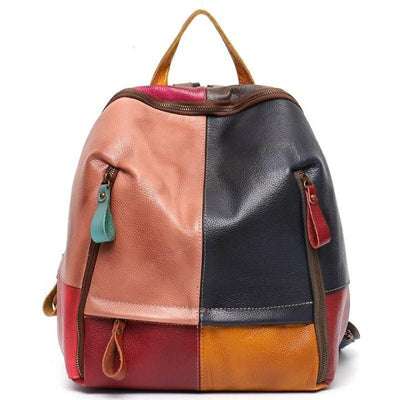 Mochila Cómoda con Paneles de Contraste en Cuero - Image 7