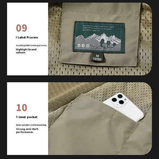 Chaleco de Fotografía y Pesca con Múltiples Bolsillos para Hombre - Image 32