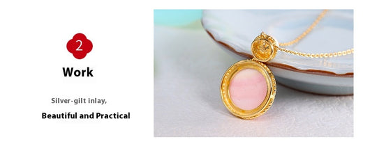 Aretes de Plata S925 con Concha Rosa y Diseño Geométrico Minimalista - Image 17