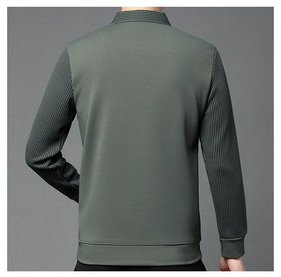 Playera Casual de Negocios con Efecto Dos Piezas y Mangas Rayadas - Image 19