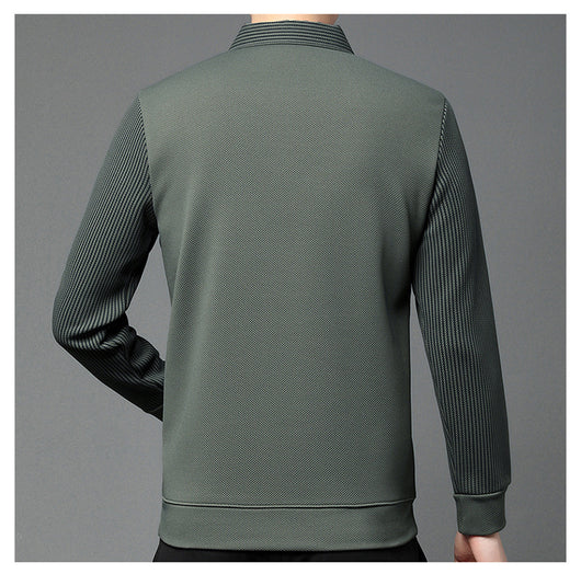 Playera Casual de Negocios con Efecto Dos Piezas y Mangas Rayadas - Image 19