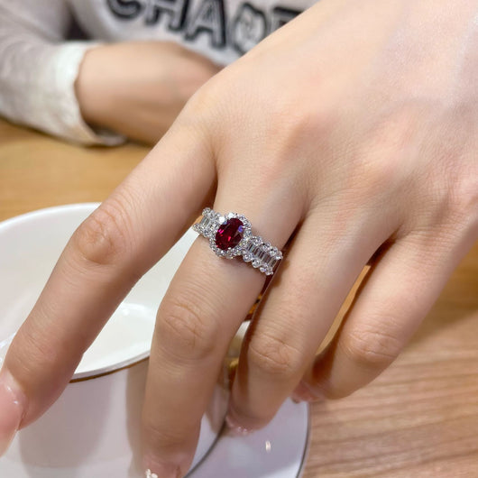 Anillo de Rubí Rojo Sangre de Paloma Vintage Elegante para Mujer - Image 8