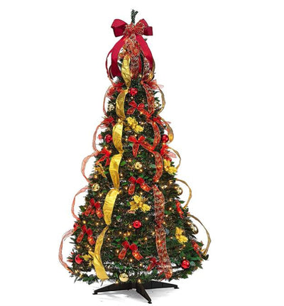 Árbol de Navidad Retráctil 1.8M con Adornos y Decoraciones Plegables - Image 4