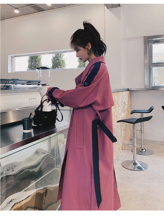 Abrigo Elegante Hasta la Rodilla Estilo Coreano Primavera Otoño - Image 10