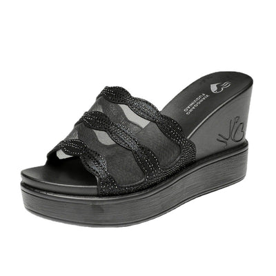 Sandalias Cuña para Mujer Piel Genuina Boca de Pez - Image 3