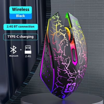 Ratón Gaming Inalámbrico Dual Mode 2.4GHz Recargable con Luz LED Respirable - Image 6