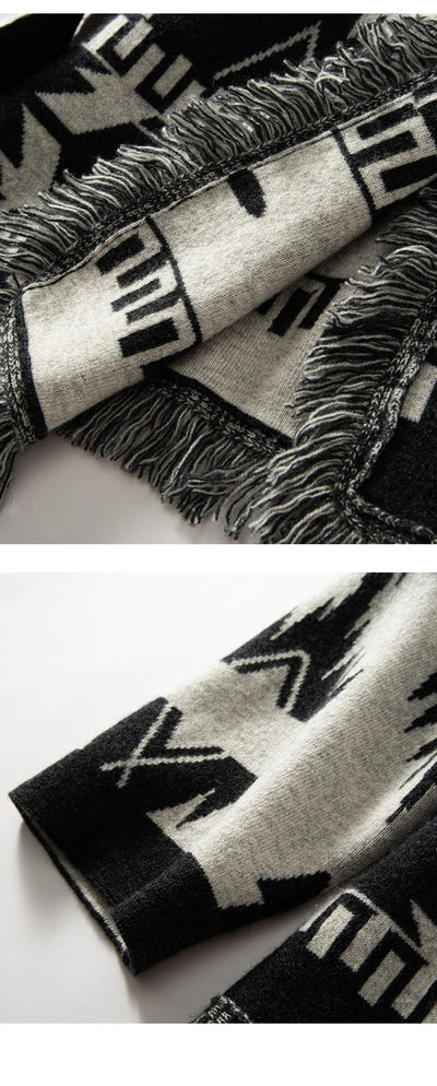 Cardigan Vintage con Jacquard y Borlas para Mujer - Image 8
