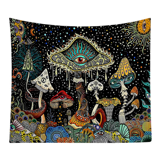 Tapiz de Poliéster con Diseño de Hongos y Calavera para Dormitorio - Image 4