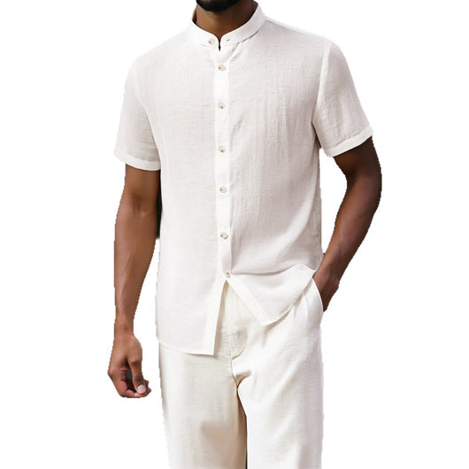 Conjunto Ejecutivo: Camisa Cuello Alto Transpirable y Pantalón Holgado - Image 5