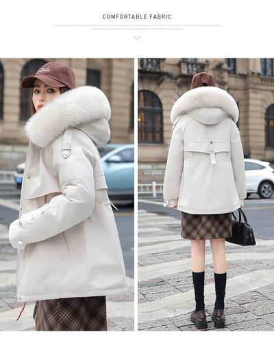 Chaqueta Acolchada Mujer con Cuello de Pelaje y Forro Polar - Image 31