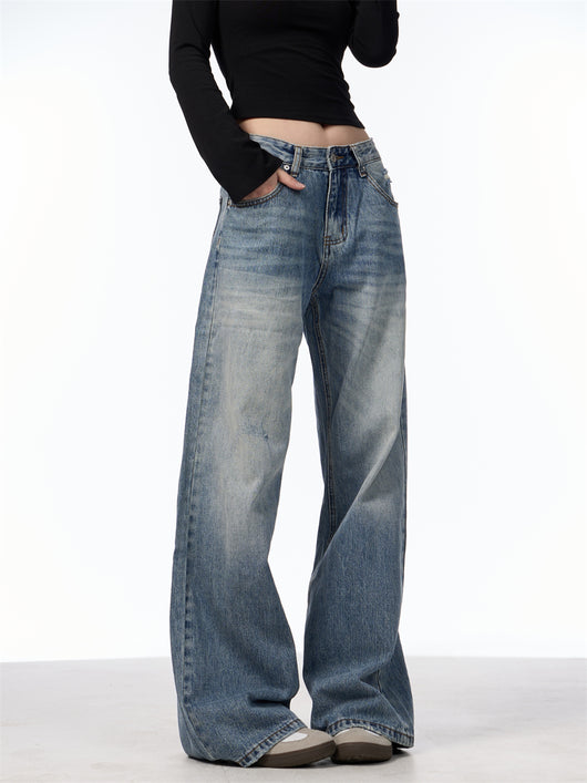 Jeans Vintage Rotos de Cintura Alta para Mujer - Azul Clásico - Image 22
